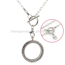 New memory silver 316l stainless steel rectangle necklaces with toggle clasp chains wholesales